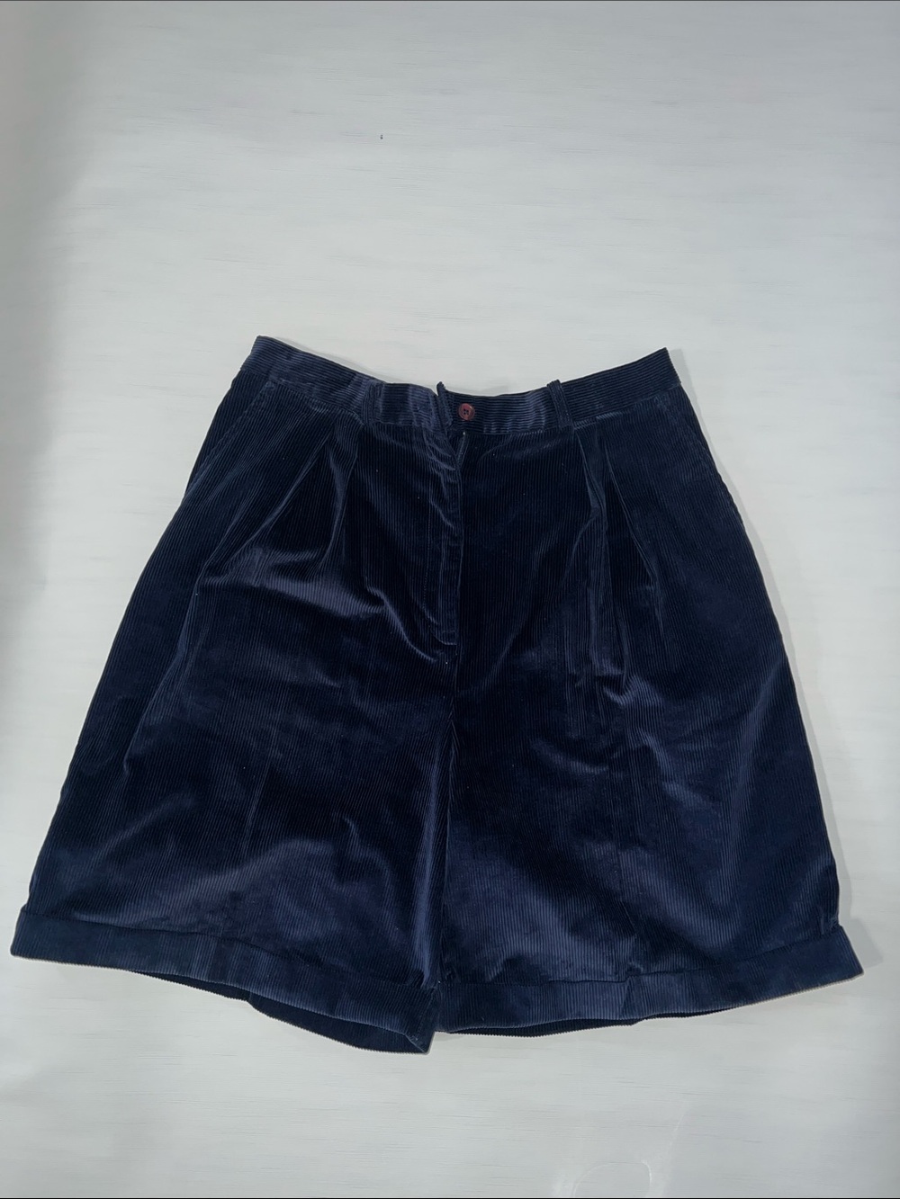 Charter Club Deep Navy Corduroy High-Waist Shorts